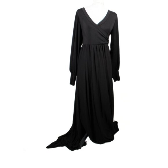 Black Long Sleeve Maternity Photoshoot Gown – Size 2XL, Gothic/Witchy Look - Picture 1 of 15